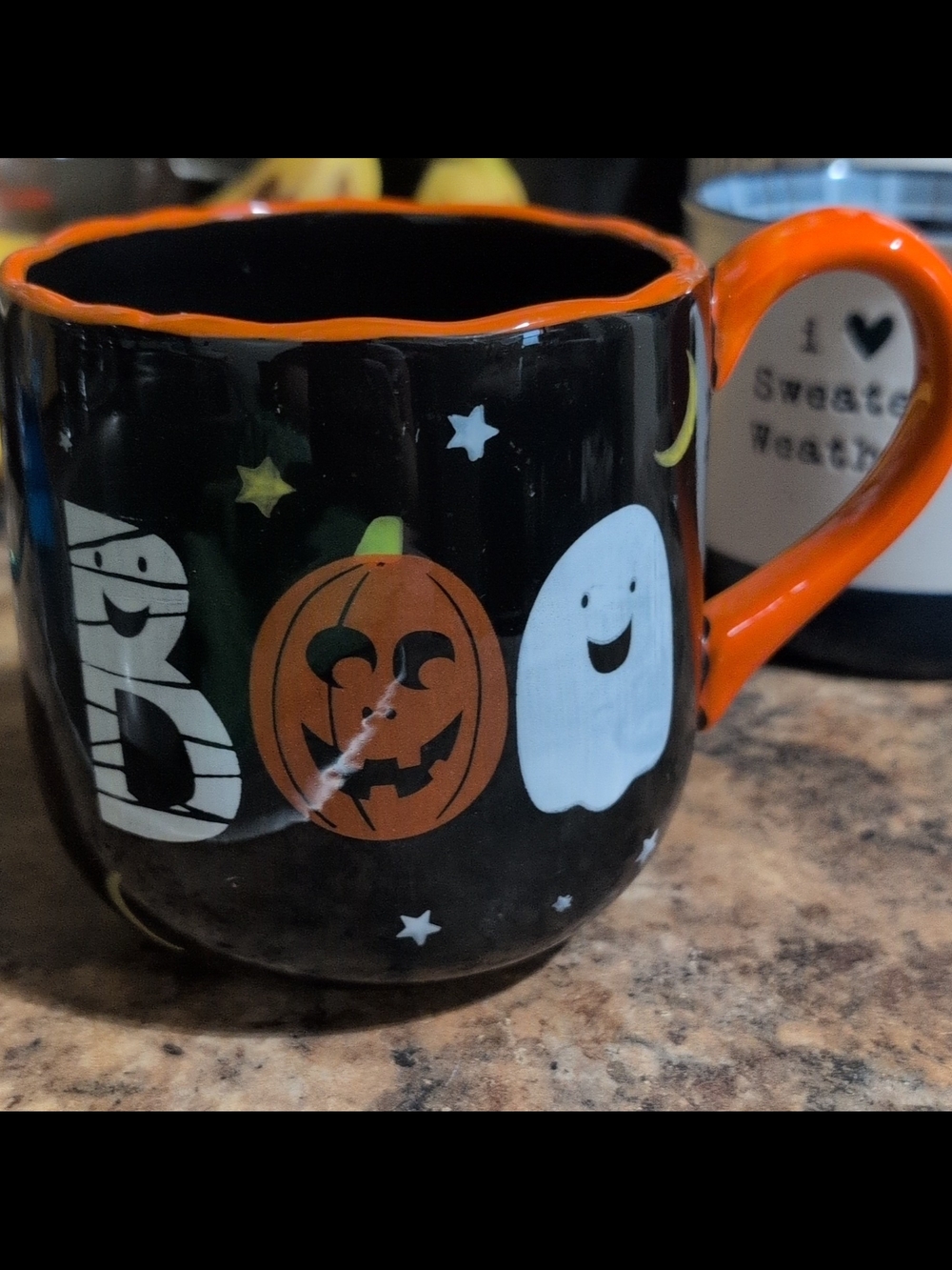 Halloween Ceramic Mug - Black and Orange